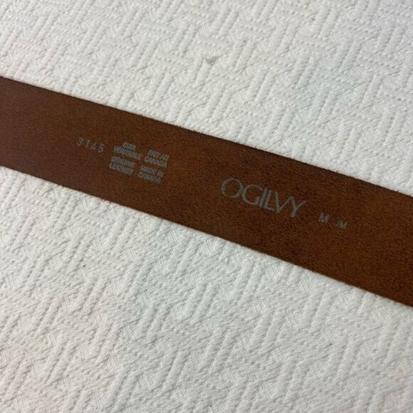 Vintage Oglivy Women’s Medium Silver Buckle Embellished Genuine Leather Belt - Picture 12 of 12